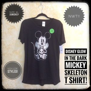 NWT! Disney Mickey Glow in the Dark Hi-lo T-shirt